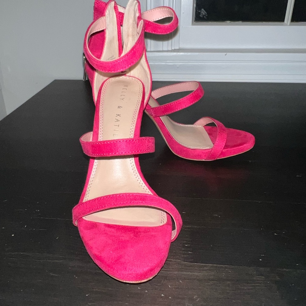 Kelly & Katie hot pink strappy heels
